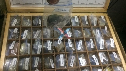 50 Minerals In Openable Wooden Case