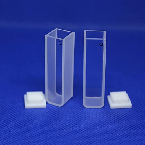 UV Quartz Cuvettes for Spectrophotometer Standard Quartz Cells (Set of 2 Pcs) (Optical Windows: 2; Spectral Range: 190-2500 nm; Pathlength: 10 mm; Volume: 3.5 ml; A Non-Sealing PTFE Cover)